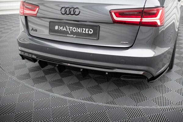 MAXTON DESIGN - Difúzor zadného nárazníka V.2 , AUDI A6 / A6 C7 S-LINE/ S6 C7 FACELIFT, Čierny lesk – Obrázok 5