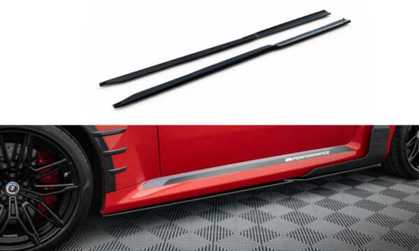 MAXTON DESIGN - Lišty pod bočné prahy, vhodné pre BMW M2 M-PERFORMANCE G87, Čierny lesk