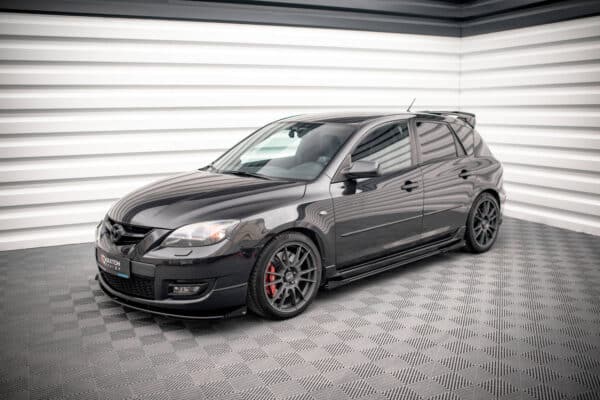 MAXTON DESIGN - Street Pro Predné splitre Mazda 3 MPS Mk1, Čierna Lesklá – Obrázok 2