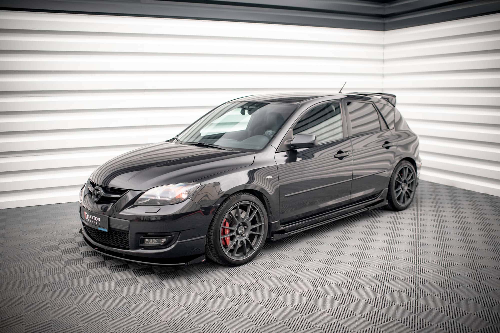 MAXTON DESIGN - Street Pro Predné splitre Mazda 3 MPS Mk1, Čierna Lesklá – Obrázok 2