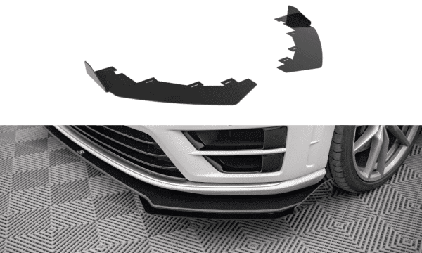 MAXTON DESIGN - Street Pro Predné splitre Volkswagen Golf R Mk7, Čierna Lesklá