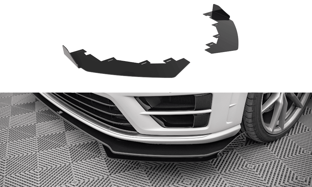 MAXTON DESIGN - Street Pro Predné splitre Volkswagen Golf R Mk7, Čierna Lesklá