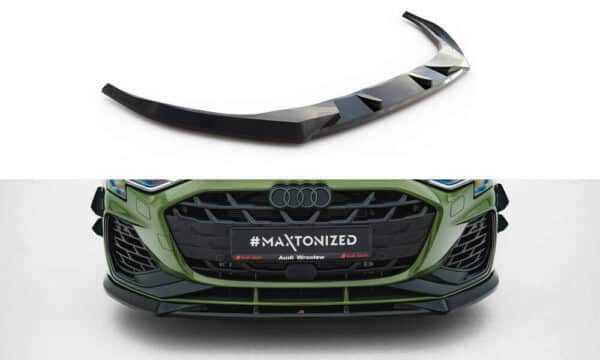MAXTON DESIGN - Spoiler pod predný nárazník V.1 Audi S3 / A3 S-line 8Y Facelift, Čierny lesk