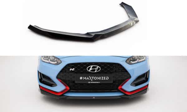 MAXTON DESIGN - Spoiler pod predný nárazník V.1 Hyundai Veloster N Mk2, Čierny lesk