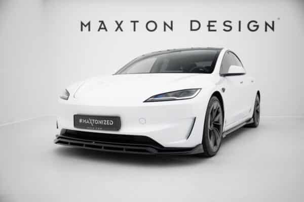 MAXTON DESIGN - Spoiler pod predný nárazník V.1 Tesla Model 3 Performance Mk1 Facelift, Čierny lesk – Obrázok 4