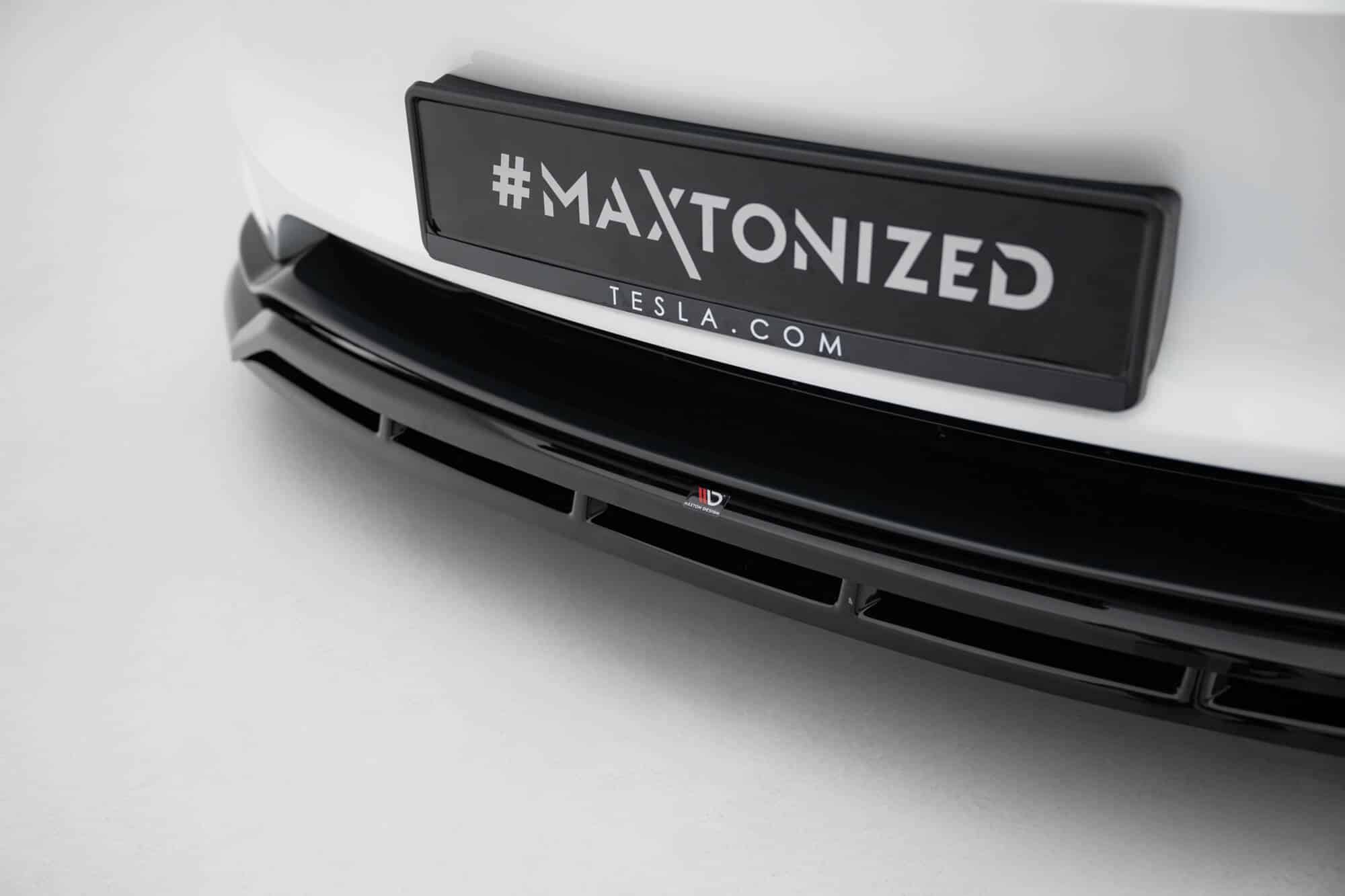 MAXTON DESIGN - Spoiler pod predný nárazník V.1 Tesla Model 3 Performance Mk1 Facelift, Čierny lesk – Obrázok 5