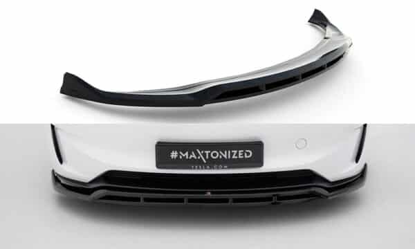 MAXTON DESIGN - Spoiler pod predný nárazník V.1 Tesla Model 3 Performance Mk1 Facelift, Čierny lesk