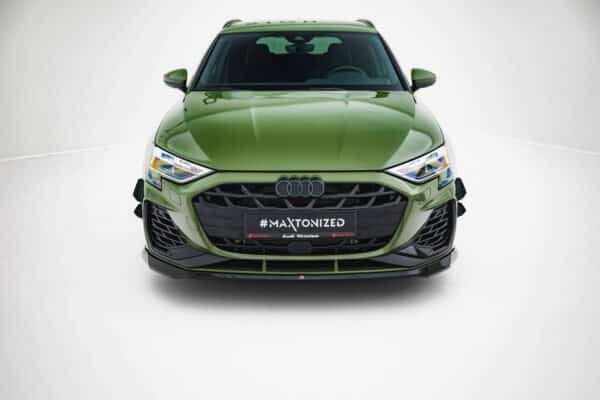 MAXTON DESIGN - Spoiler pod predný nárazník V.2 Audi S3 / A3 S-line 8Y Facelift, Čierny lesk – Obrázok 2