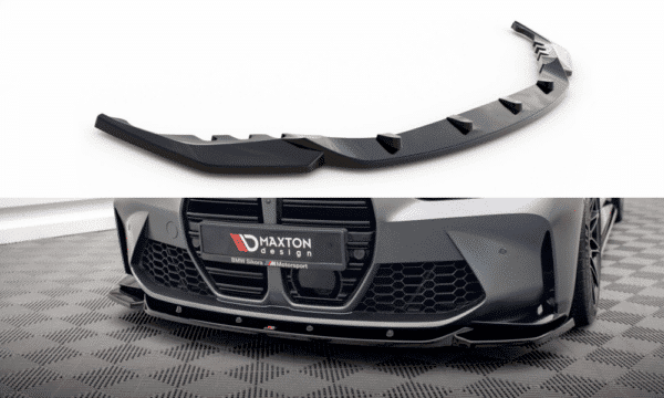 MAXTON DESIGN - Spoiler pod Predný náraznik  V.2 vhodné pre BMW M3 Sedan / Touring G80 / G81 , Čierny lesk ,