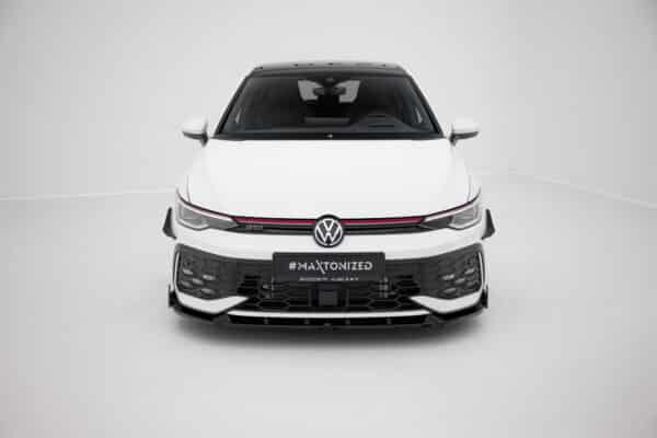 MAXTON DESIGN - Spoiler pod predný nárazník V.2 + Splitre Volkswagen Golf GTI / GTE / R-Line Mk8 Facelift, Čierny lesk – Obrázok 2