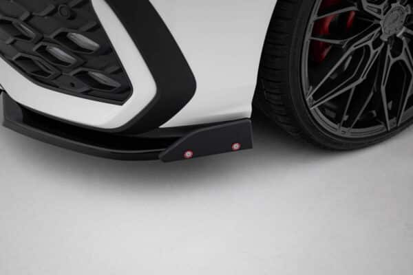 MAXTON DESIGN - Spoiler pod predný nárazník V.2 + Splitre Volkswagen Golf GTI / GTE / R-Line Mk8 Facelift, Čierny lesk – Obrázok 4