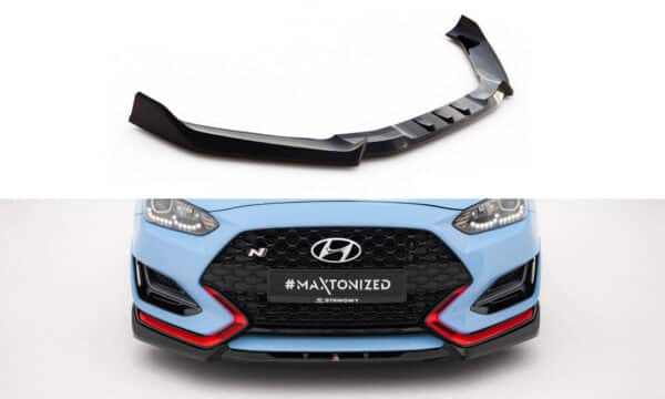 MAXTON DESIGN - Spoiler pod predný nárazník V.2 Hyundai Veloster N Mk2, Čierny lesk