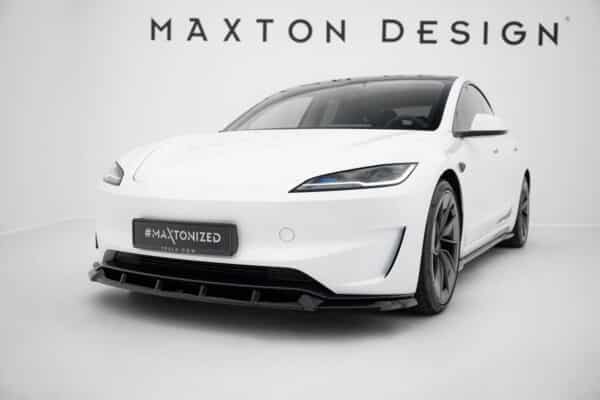MAXTON DESIGN - Spoiler pod predný nárazník V.2 Tesla Model 3 Performance Mk1 Facelift, Čierny lesk – Obrázok 3