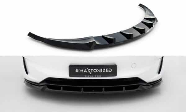 MAXTON DESIGN - Spoiler pod predný nárazník V.2 Tesla Model 3 Performance Mk1 Facelift, Čierny lesk