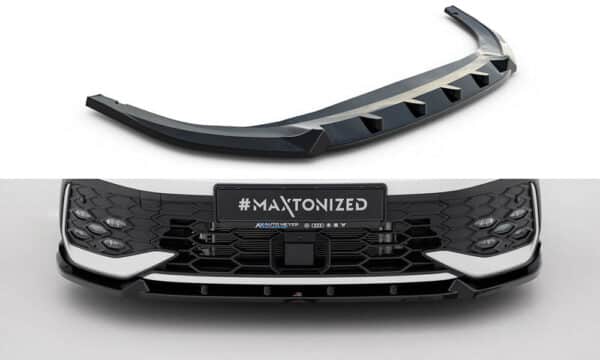 MAXTON DESIGN - Spoiler pod predný nárazník V.2 Volkswagen Golf GTI / GTE / R-Line Mk8 Facelift, Čierny lesk