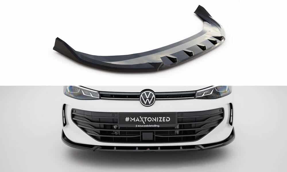 MAXTON DESIGN - Spoiler pod predný nárazník V.2 Volkswagen Passat B9, Čierny lesk
