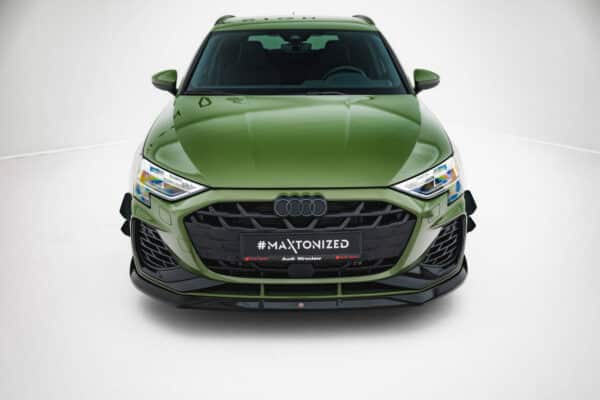MAXTON DESIGN - Spoiler pod predný nárazník V.3 Audi S3 / A3 S-line 8Y Facelift, Čierny lesk – Obrázok 2