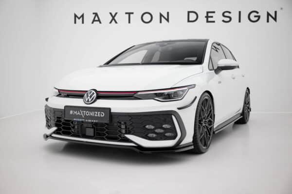 MAXTON DESIGN - Spoiler pod predný nárazník V.3 Volkswagen Golf GTI / GTE / R-Line Mk8 Facelift, Čierny lesk – Obrázok 3