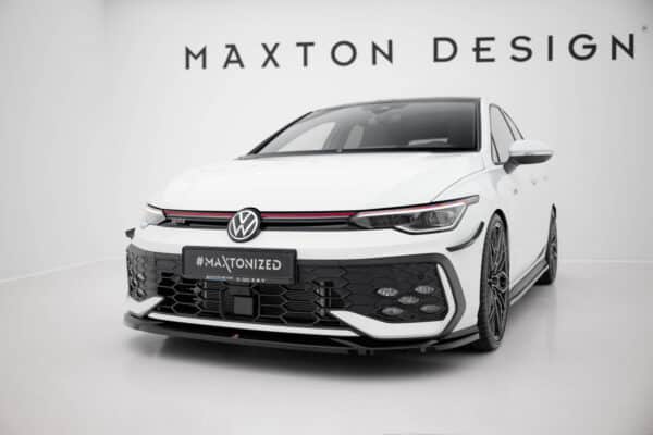 MAXTON DESIGN - Spoiler pod predný nárazník V.4 Volkswagen Golf GTI / GTE / R-Line Mk8 Facelift, Čierny lesk – Obrázok 4