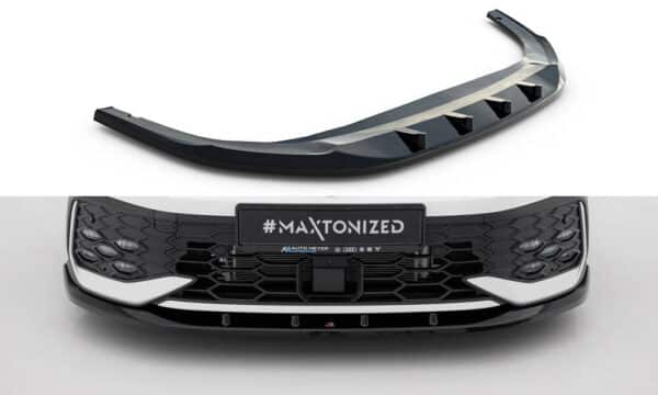 MAXTON DESIGN - Spoiler pod predný nárazník V.5 Volkswagen Golf GTI / GTE / R-Line Mk8 Facelift, Čierny lesk
