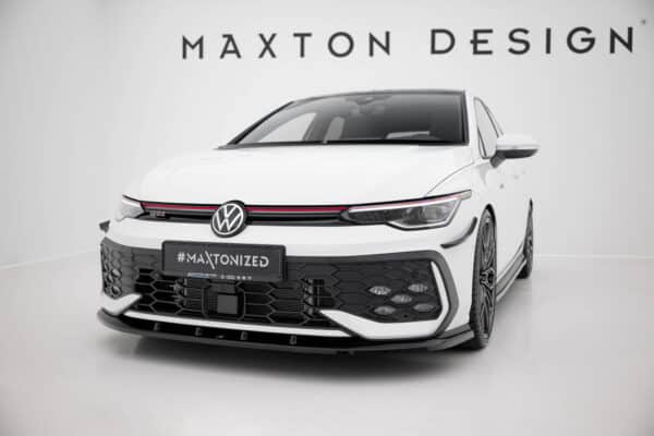 MAXTON DESIGN - Spoiler pod predný nárazník V.5 Volkswagen Golf GTI / GTE / R-Line Mk8 Facelift, Čierny lesk – Obrázok 4