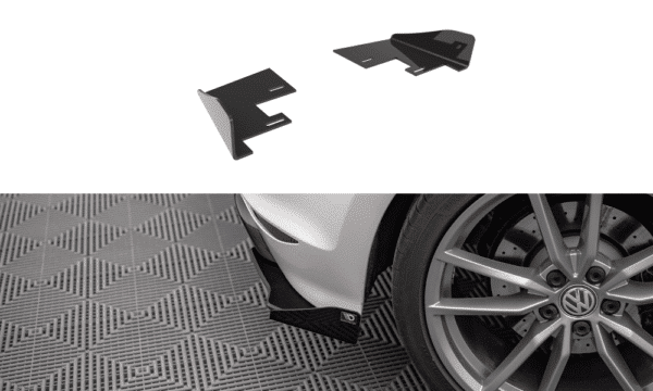 MAXTON DESIGN - Street Pro Bočné splitre zadného nárazníka Volkswagen Golf R Mk7, Čierna Lesklá