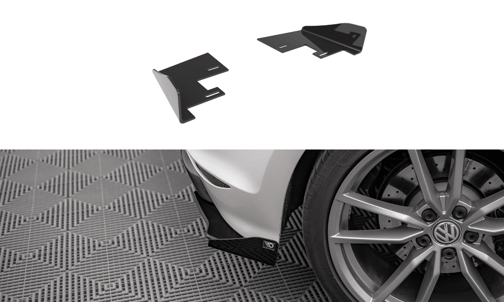 MAXTON DESIGN - Street Pro Bočné splitre zadného nárazníka Volkswagen Golf R Mk7, Čierna Lesklá