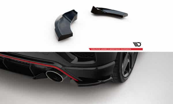 MAXTON DESIGN - SBočné spojlere pod zadný nárazník Hyundai Veloster N Mk2, Čierny lesk