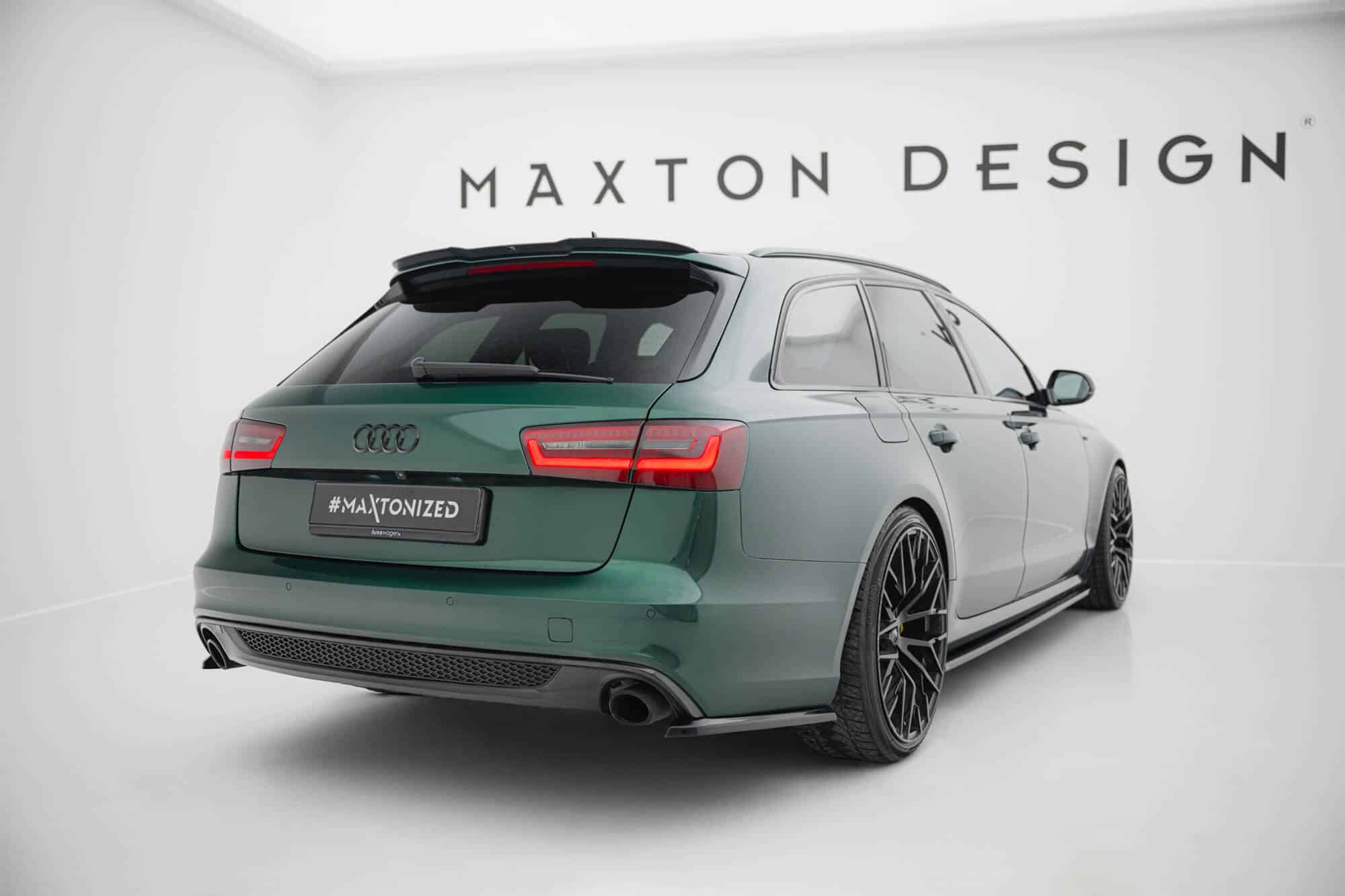 MAXTON DESIGN - Bočné spojlere zadného nárazníka V.2 Audi A6 S-line Avant, Čierny lesk – Obrázok 3