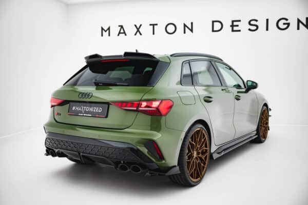 MAXTON DESIGN - Bočné spojlere zadného nrazníka V.2 Audi S3 Sportback Facelift, Čierny lesk – Obrázok 3
