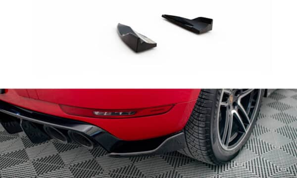 MAXTON DESIGN - Bočné spojlere zadného nárazníka  V.2 Porsche Macan GTS / Sport Design Mk1 Facelift, Čierny lesk