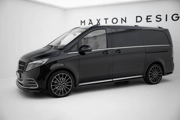 MAXTON DESIGN - Lišty pod bočné prahy V.1 Mercedes-Benz V-Class Long AMG-Line W447 Facelift 2, Čierny lesk – Obrázok 2