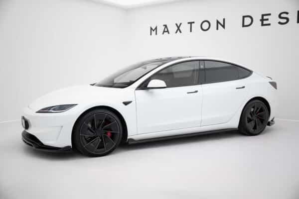 MAXTON DESIGN - Lišty pod bočné prahy V.3 Tesla Model 3 Performance Mk1 Facelift, Čierny lesk – Obrázok 3