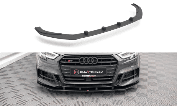 MAXTON DESIGN - Street Pro Spoiler pod predný nárazník Audi S3 / A3 S-Line Sportback 8V Facelift, Čierna Matná