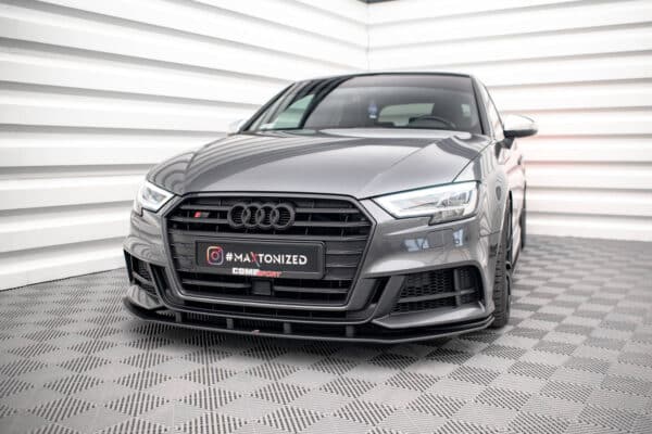 MAXTON DESIGN - Street Pro Spoiler pod predný nárazník Audi S3 / A3 S-Line Sportback 8V Facelift, Čierna Matná – Obrázok 4