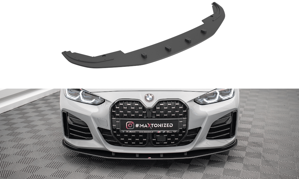 MAXTON DESIGN - Street Pro Spoiler pod predný nárazník vhodné pre BMW 4 Gran Coupe M-Pack G26, Čierna Matná