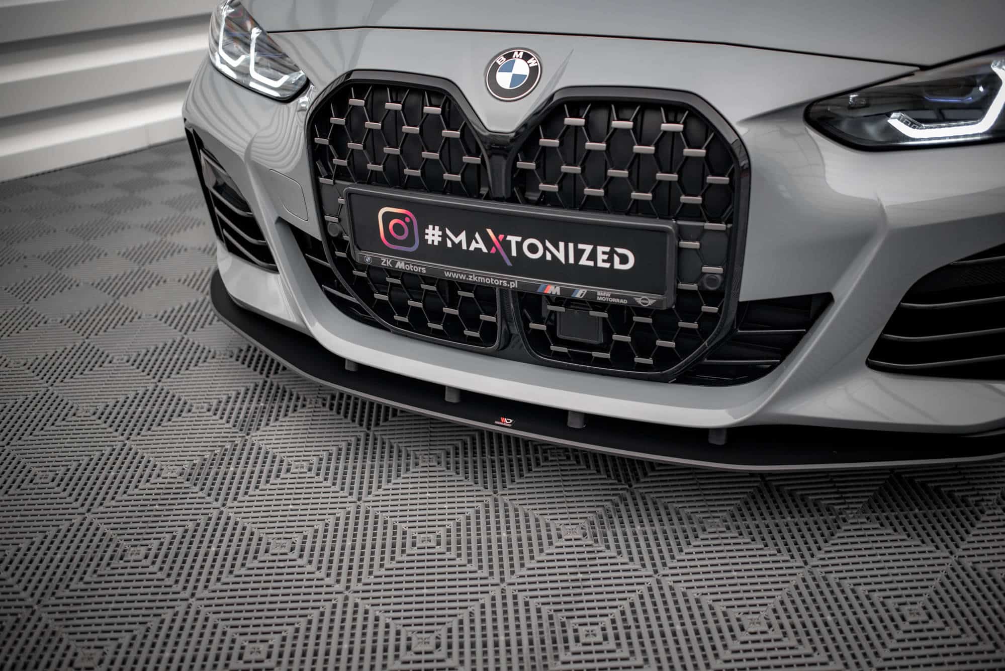 MAXTON DESIGN - Street Pro Spoiler pod predný nárazník vhodné pre BMW 4 Gran Coupe M-Pack G26, Čierna Matná – Obrázok 3