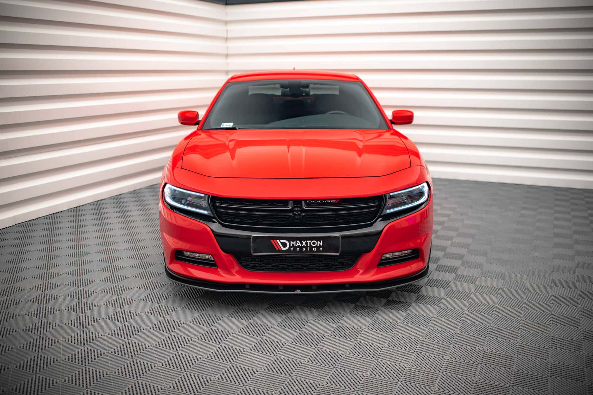 MAXTON DESIGN - Street Pro Spoiler pod predný nárazník Dodge Charger RT Mk7 Facelift, Čierna Matná – Obrázok 2