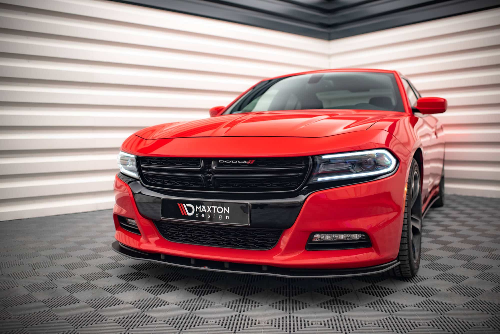 MAXTON DESIGN - Street Pro Spoiler pod predný nárazník Dodge Charger RT Mk7 Facelift, Čierna Matná – Obrázok 3