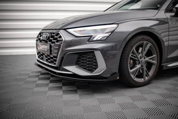 MAXTON DESIGN - Street Pro Spoiler pod predný nárazník + Splitre Audi S3 / A3 S-Line 8Y, Čierna Matná – Obrázok 3