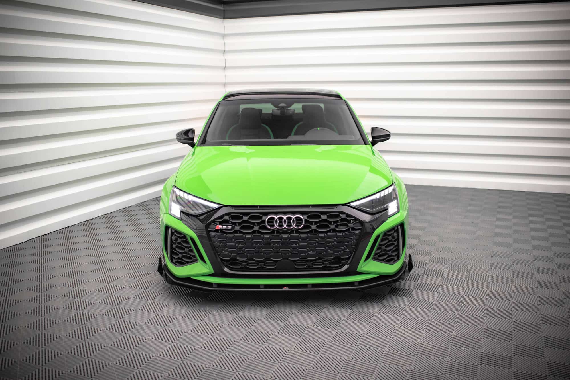 MAXTON DESIGN - Street Pro Spoiler pod predný nárazník V.1 + Splitre Audi RS3 8Y, Čierna Matná – Obrázok 2