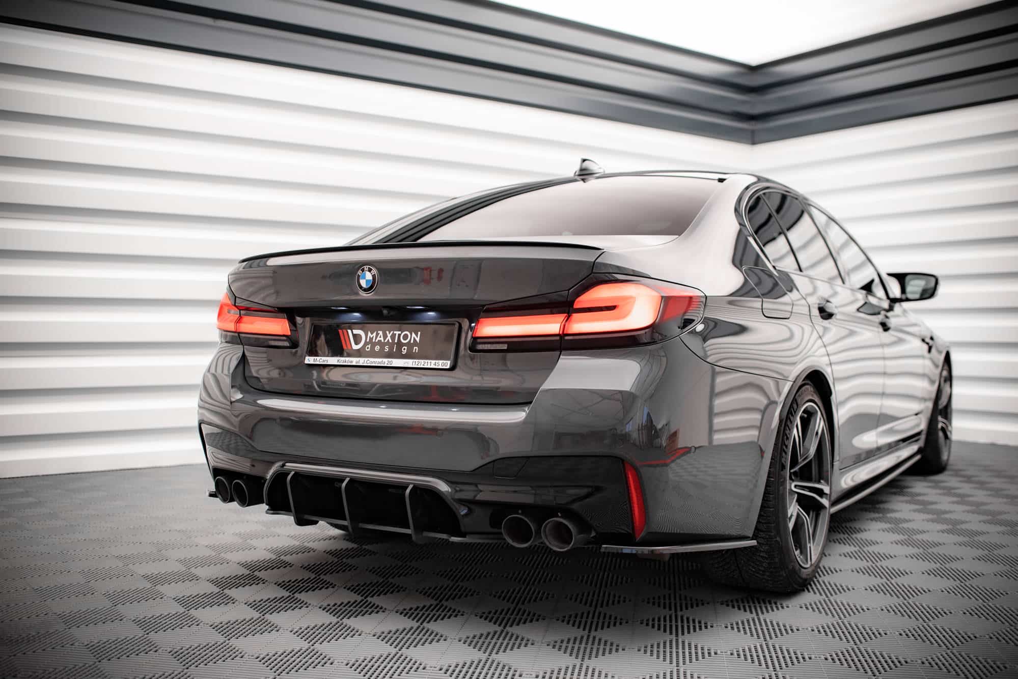 MAXTON DESIGN - Street Pro Zadný difúzor vhodné pre BMW M5 F90, Čierna Matná – Obrázok 2