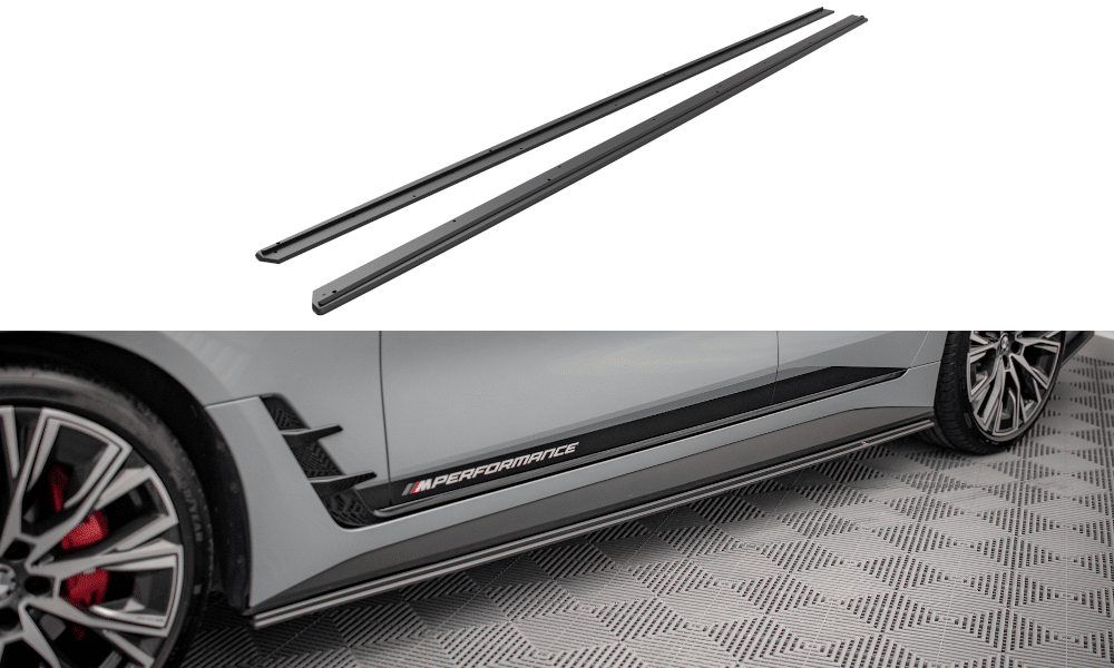 MAXTON DESIGN - Street Pro Lišty pod bočné prahy vhodné pre BMW 4 Gran Coupe M-Pack G26, Čierna Matná