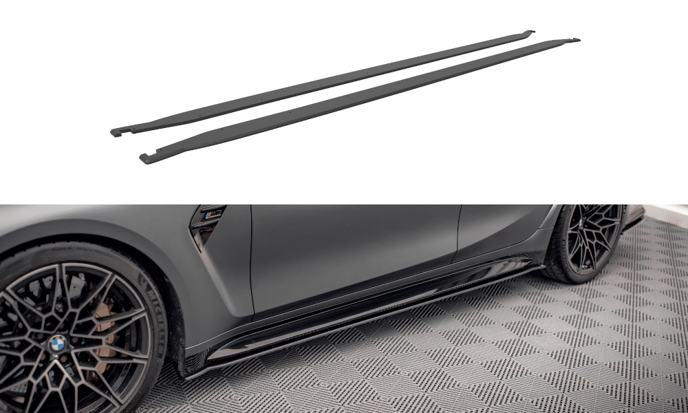 MAXTON DESIGN - Street Pro Lišty pod bočné prahy vhodné pre BMW M3 G80, Čierna Matná