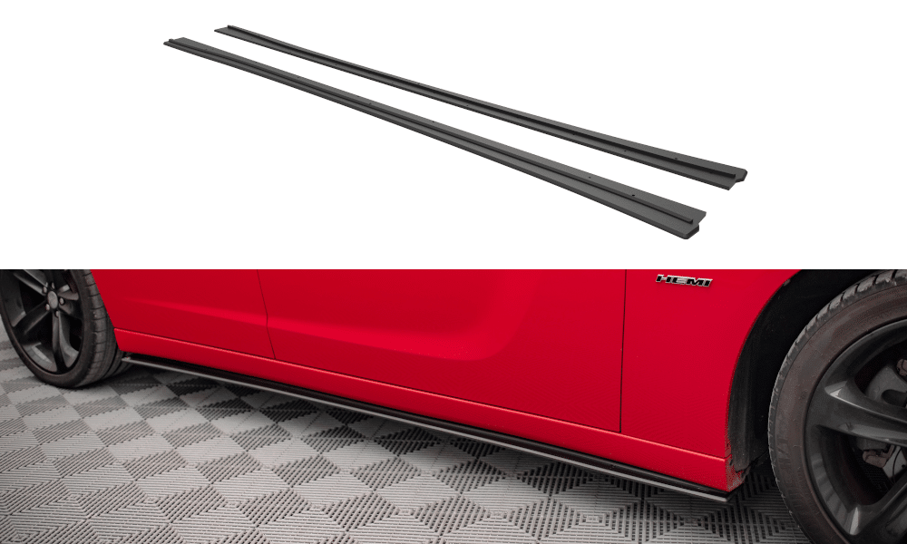 MAXTON DESIGN - Street Pro Lišty pod bočné prahy Dodge Charger RT Mk7 Facelift, Čierna Matná