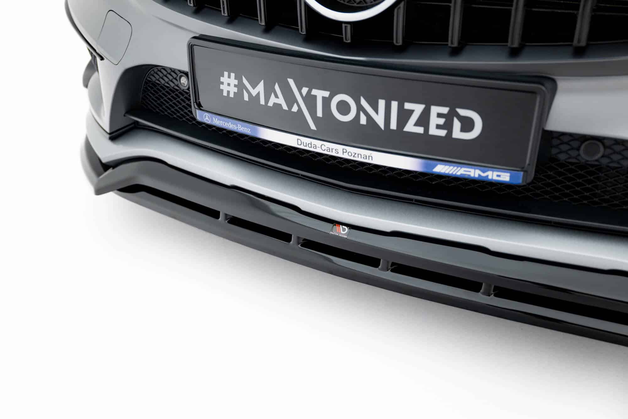 MAXTON DESIGN - Spoiler pod predný nárazník Mercedes-Benz GLA 45 AMG Off-roader X156, Čierny lesk – Obrázok 5