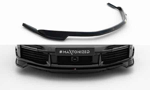 MAXTON DESIGN - Spoiler pod predný nárazník Porsche 911 Turbo S Sport Package 992, Čierny lesk