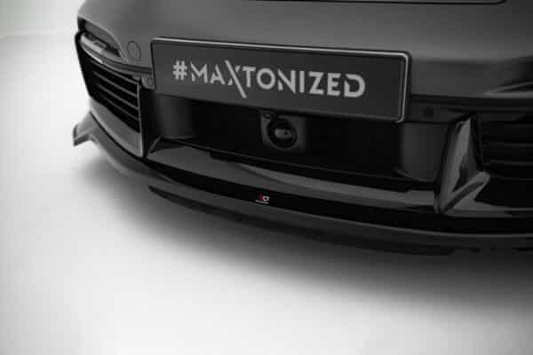 MAXTON DESIGN - Spoiler pod predný nárazník Porsche 911 Turbo S Sport Package 992, Čierny lesk – Obrázok 5