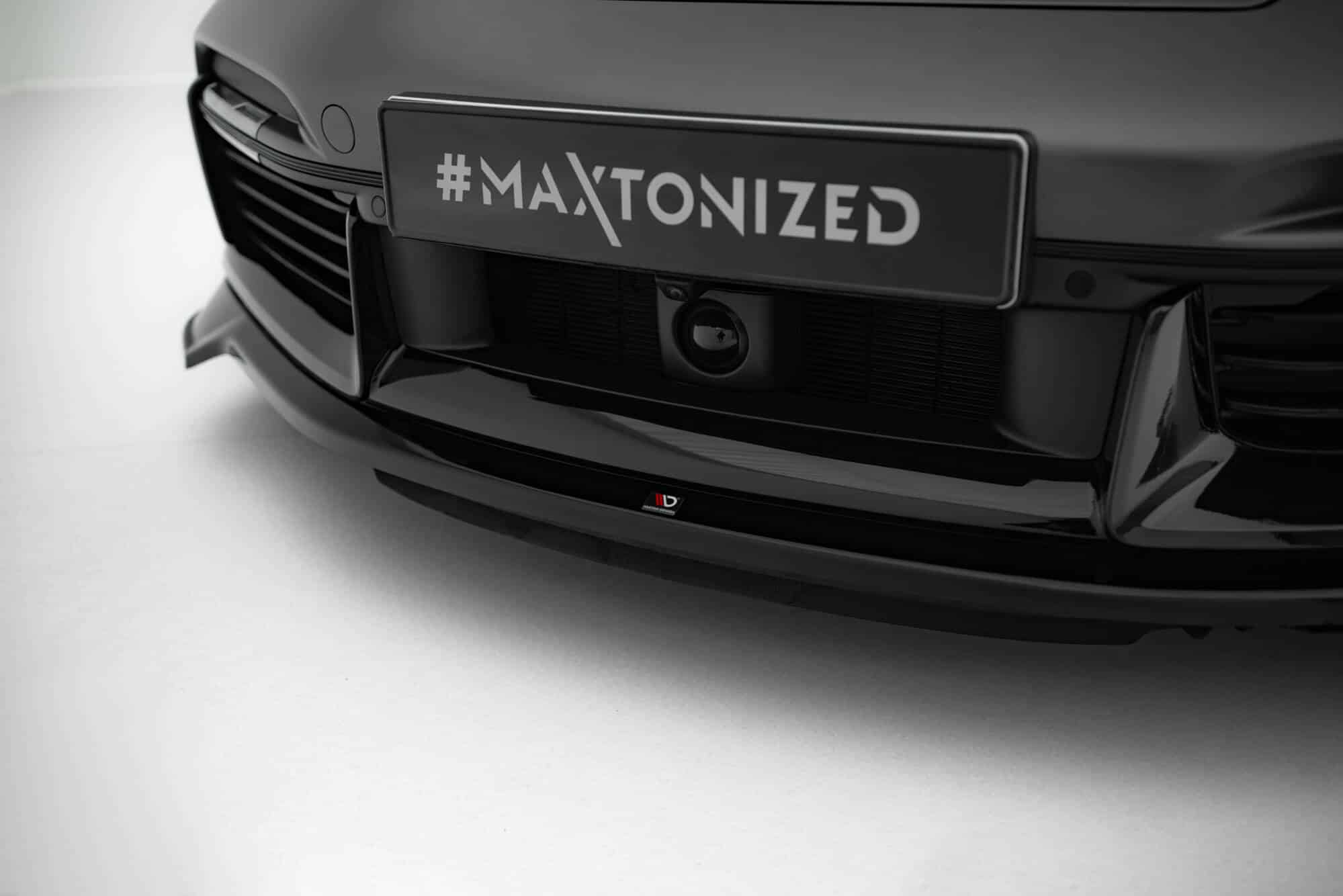 MAXTON DESIGN - Spoiler pod predný nárazník Porsche 911 Turbo S Sport Package 992, Čierny lesk – Obrázok 5