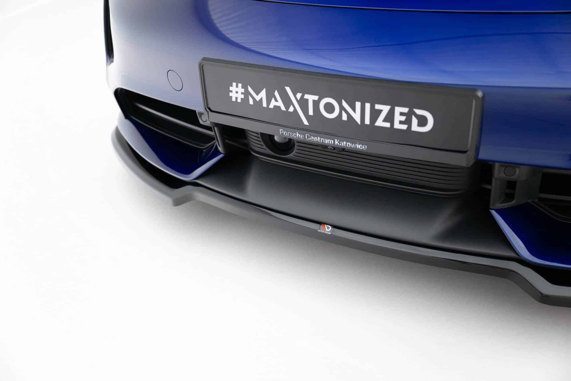 MAXTON DESIGN - Spoiler pod predný nárazník Porsche Taycan Turbo S Mk1, Čierny lesk – Obrázok 2